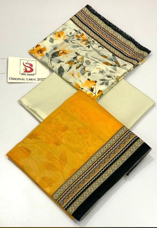 BIN SAEED | 3 PIECE | UNSTITCHED PRINTED LAWN SUIT
